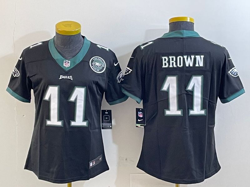 Youth Philadelphia Eagles #11 Brown Black 2025 Nike Vapor Limited NFL Jersey style 4->youth nfl jersey->Youth Jersey